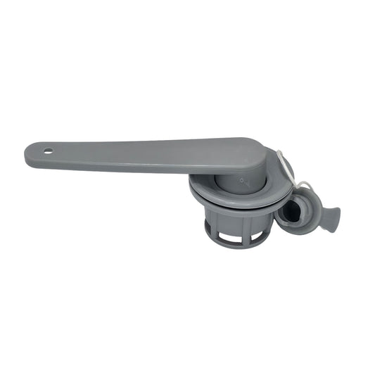 Setangebot 4x Schlauchbootventil HR-Ventil + Ventilschlüssel – Komplettset für Schlauchboote (8-Zahn, Grau)