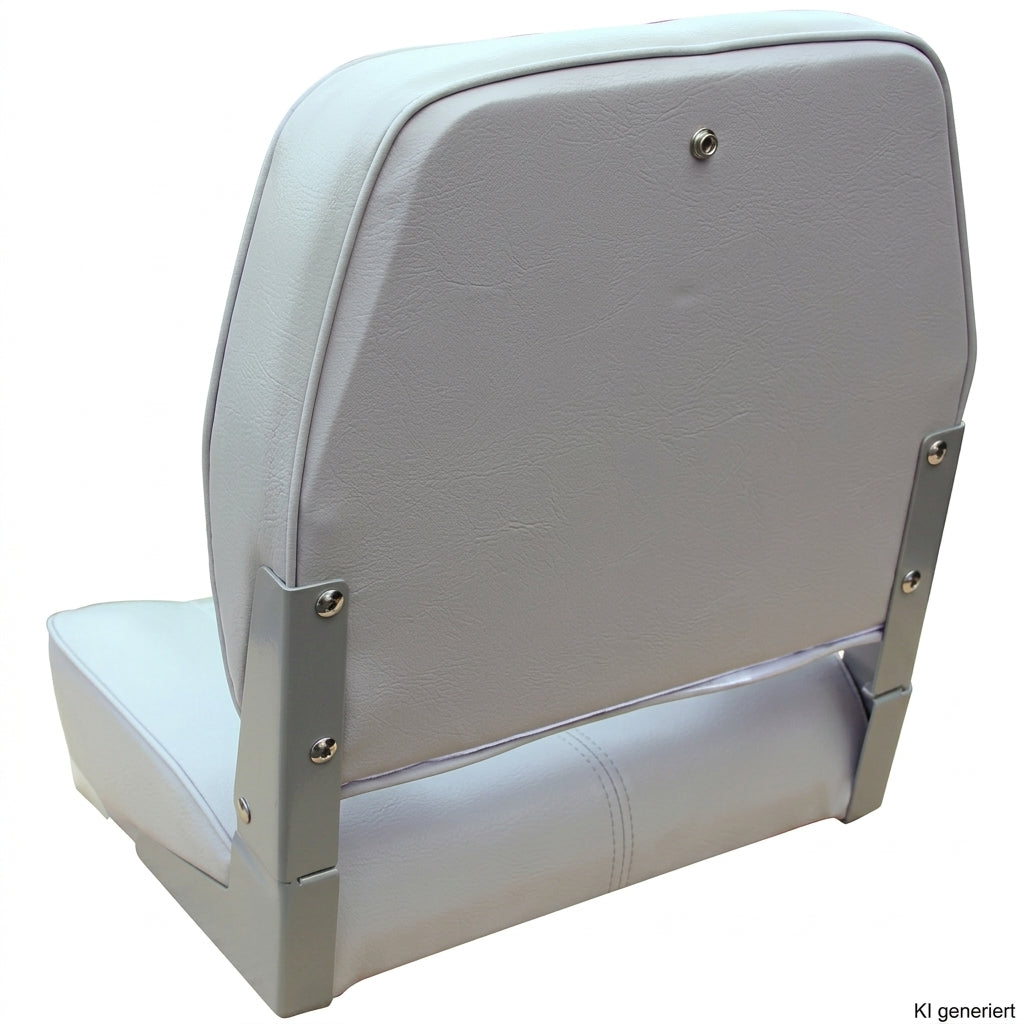 Bootssitz Klappsitz Ancona grau gepolstert – 41 cm, klappbar, mit Aluminiumscharnieren & Kunststoffboden