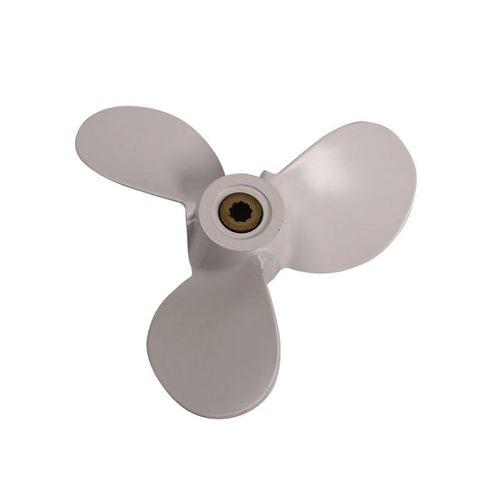 Propeller für Yamaha Außenborder 4 bis 6 PS, 7 1/2" Durchmesser, 8" Steigung, mit 9 Zähnen, Aluminium weiß lackiert (ersetzt 6L5-45941-01-EL)