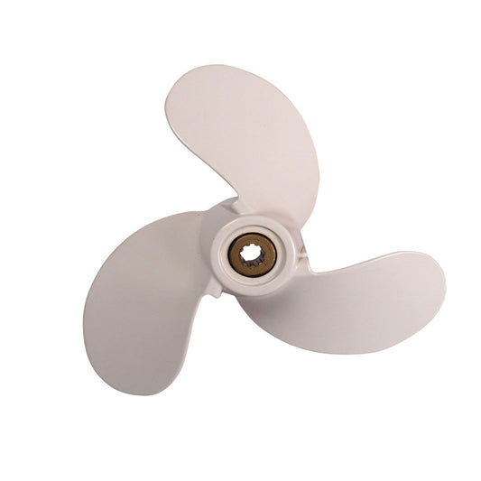 Propeller für Yamaha Außenborder 2,5 bis 6 PS, 7 1/4" Durchmesser, 6" Steigung, mit 9 Zähnen, Aluminium weiß lackiert (ersetzt 6L5-45943-01-EL)