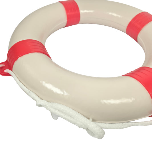 Rettungsring rot/weiß mit Sicherheitsleine 57cm Durchmesser – Robust und Zuverlässig