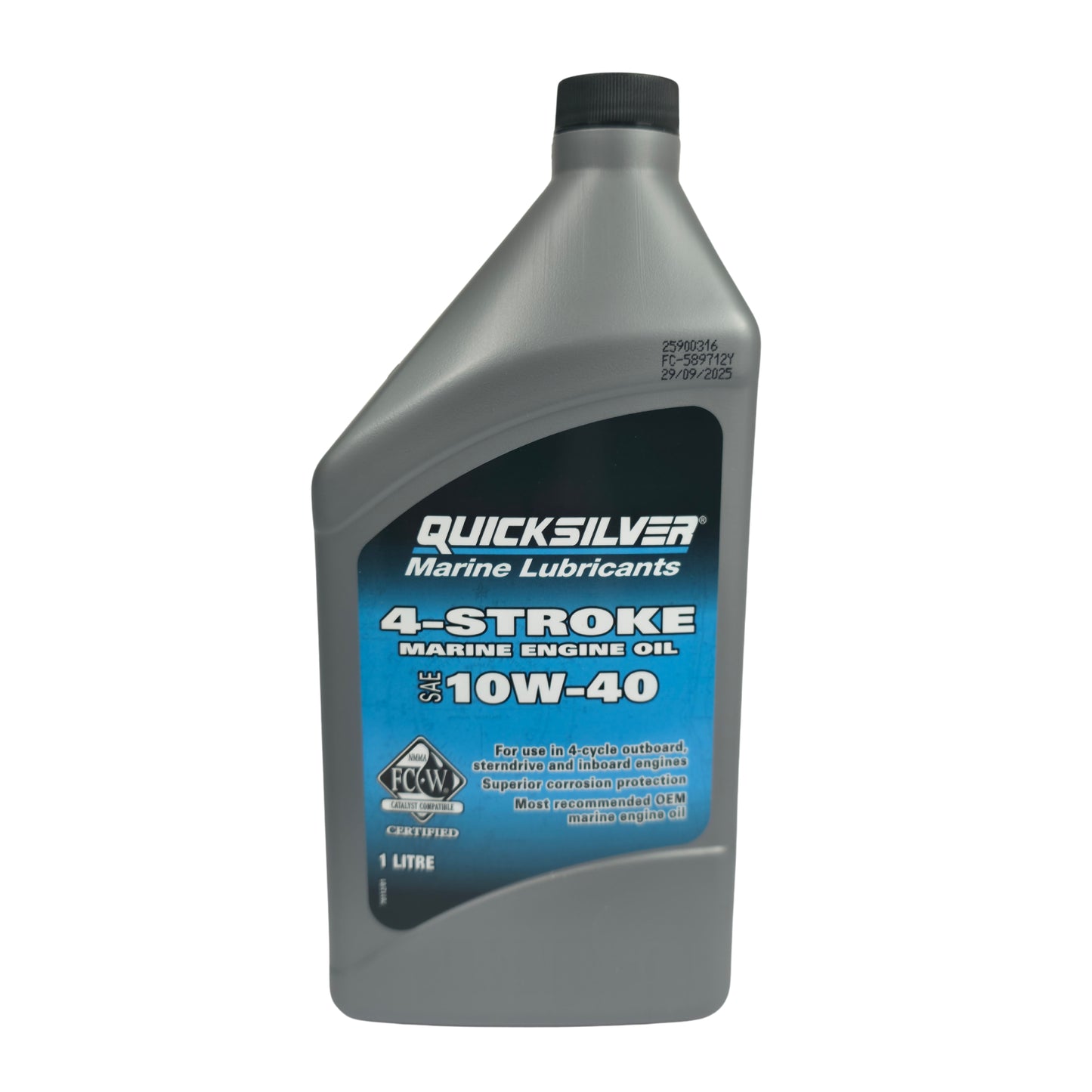 Quicksilver 10W-40 4-Takt Motoröl 2x 1 Liter / Geeignet für alle 4-Takt-Schiffsmotoren / Mineralisches Hochleistungsöl