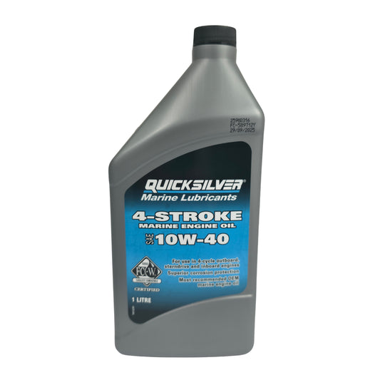 Quicksilver 10W-40 4-Takt Motoröl 1 Liter / Geeignet für alle 4-Takt-Schiffsmotoren / Mineralisches Hochleistungsöl
