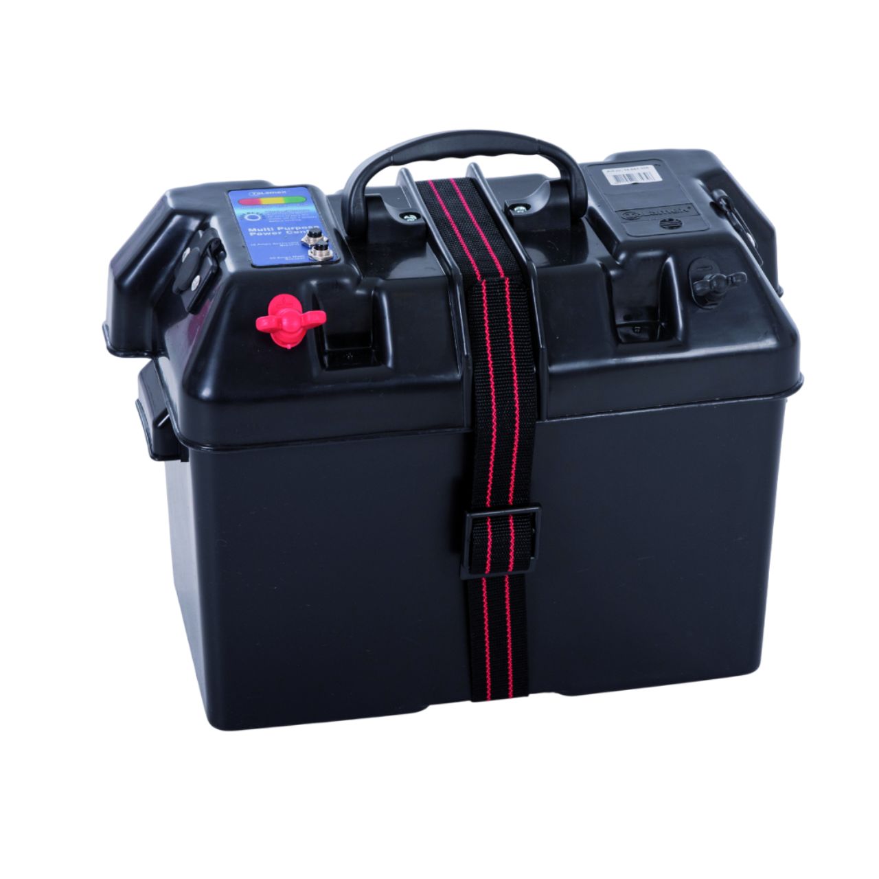 Batteriebox Power 415x225x300mm mit vorverdrahteten Anschlüssen, 2x 12V-Steckdosen – mit 60A und 10A Leitungsschutzschaltern