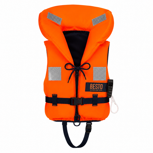 Rettungsweste Orange BESTO ECON– Feststoffweste für Wassersport & Freizeit / Für Babys - Kleinkinder ( 0-40kg)