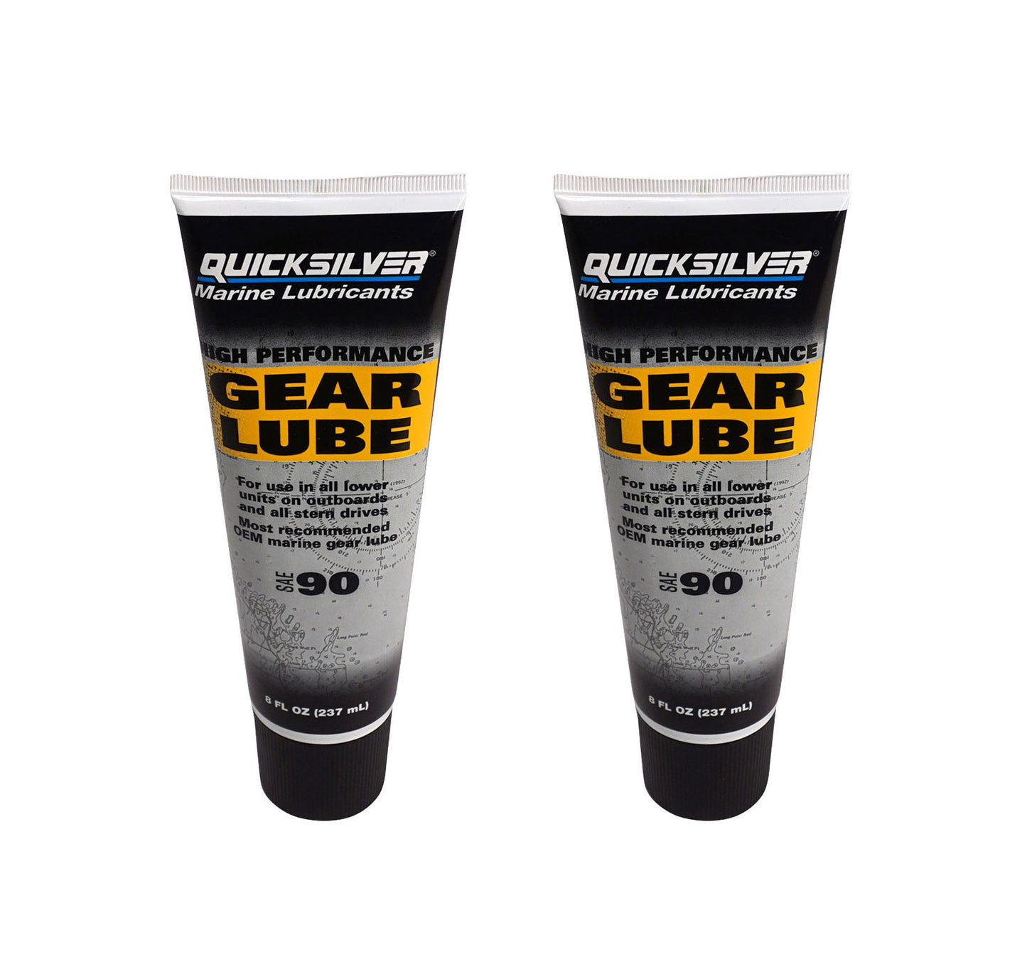Quicksilver Hochleistungs-Getriebeschmiermittel Getriebeöl SAE90 – 2x 237 ml Tube | Premium Schutz für Außenborder & Heckantriebe