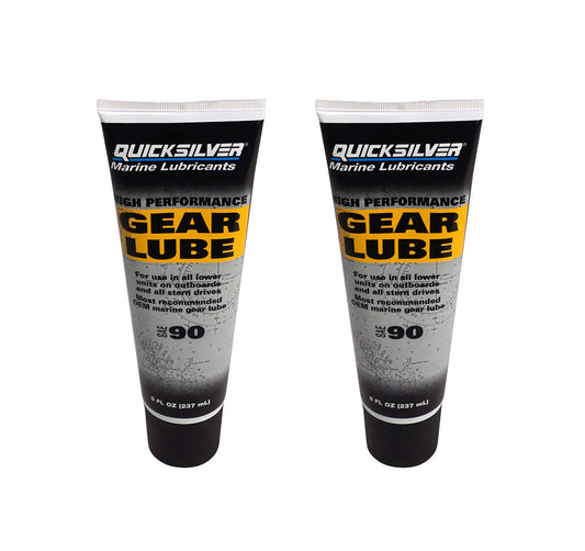 Quicksilver Hochleistungs-Getriebeschmiermittel Getriebeöl SAE90 – 2x 237 ml Tube | Premium Schutz für Außenborder & Heckantriebe