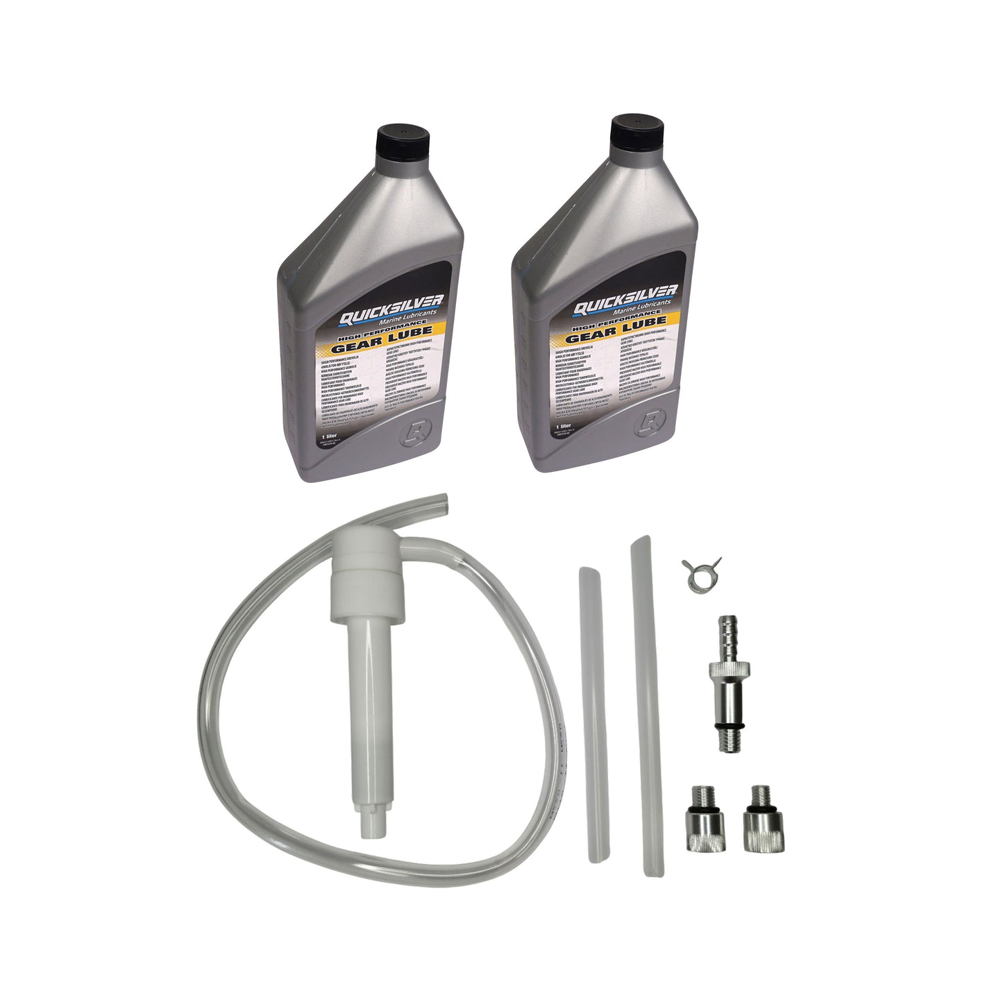 Setangebot Quicksilver Hochleistungs-Getriebeöl SAE90 – 2x 1 Liter + Getriebeölpumpe| Premium Schutz für Außenborder & Heckantriebe