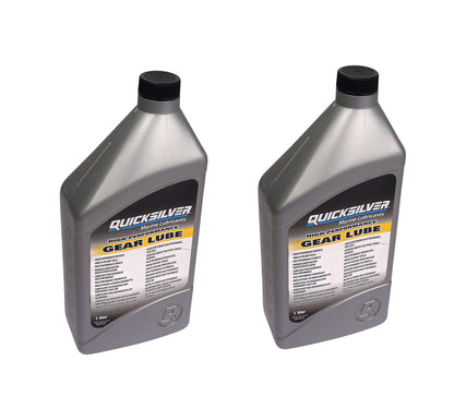 Quicksilver Hochleistungs-Getriebeschmiermittel Getriebeöl SAE90 – 2x 1 Liter | Premium Schutz für Außenborder & Heckantriebe