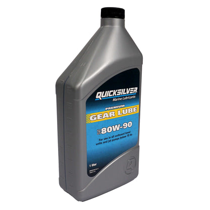 Quicksilver Hochleistungs-Getriebeschmiermittel Getriebeöl SAE80W-90 – 2x 1 Liter mit Getriebeölpumpe | Premium Schutz für Außenborder & Heckantriebe bis 75PS