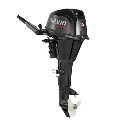Parsun 15PS Benzin Außenborder F15ABM EFI Direkteinspritzer inkl. Ladespule 4-Takt / 2-Zylinder/ Handstart Pinnensteuerung