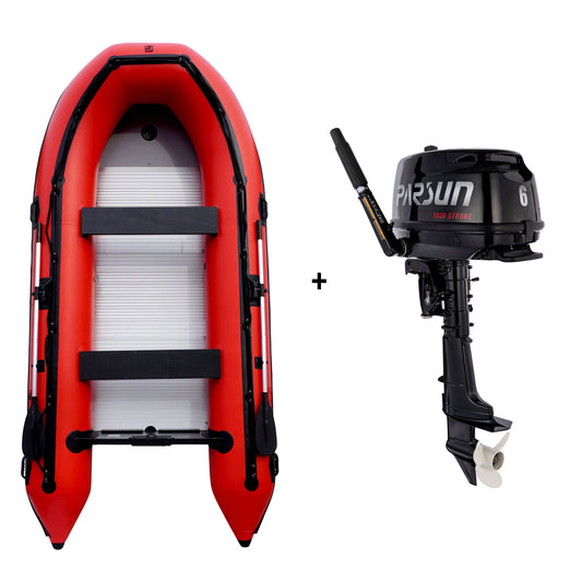 Schlauchboot mit Motor: Parsun F6ABMS Kurzschaft mit Goldenship GS300 Schlauchboot Aluboden