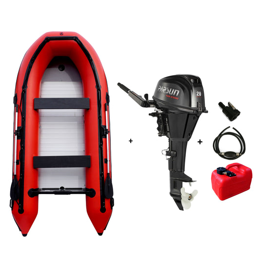 Schlauchboot mit Motor: Parsun F20ABMS Kurzschaft mit Goldenship GS470 Schlauchboot Aluboden