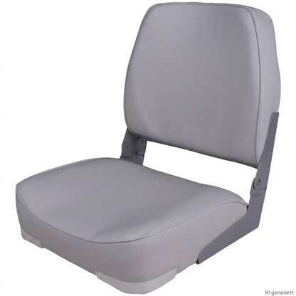 Bootssitz Klappsitz Ancona grau gepolstert – 41 cm, klappbar, mit Aluminiumscharnieren & Kunststoffboden