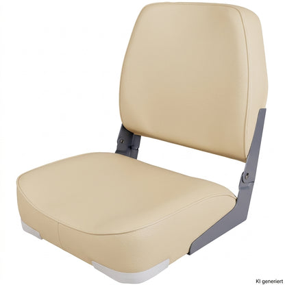Bootssitz Klappsitz Ancona sand gepolstert – 41 cm, klappbar, mit Aluminiumscharnieren & Kunststoffboden