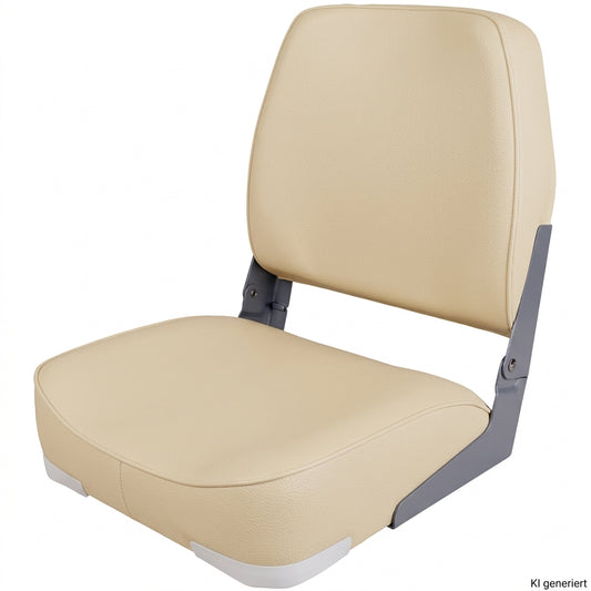 Bootssitz Klappsitz Ancona sand gepolstert – 41 cm, klappbar, mit Aluminiumscharnieren & Kunststoffboden