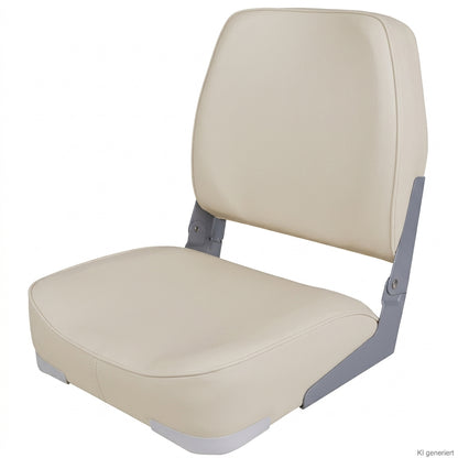 Bootssitz Klappsitz Ancona elfenbein gepolstert – 41 cm, klappbar, mit Aluminiumscharnieren & Kunststoffboden