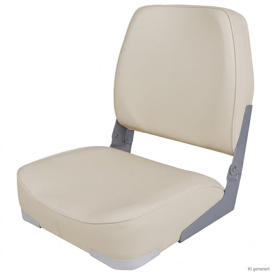 Bootssitz Klappsitz Ancona elfenbein gepolstert – 41 cm, klappbar, mit Aluminiumscharnieren & Kunststoffboden