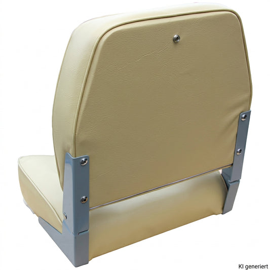 Bootssitz Klappsitz Ancona sand gepolstert – 41 cm, klappbar, mit Aluminiumscharnieren & Kunststoffboden