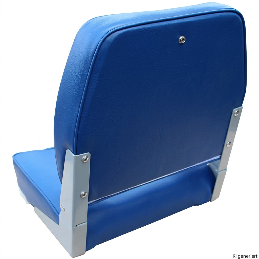 Bootssitz Klappsitz Ancona blau gepolstert – 41 cm, klappbar, mit Aluminiumscharnieren & Kunststoffboden