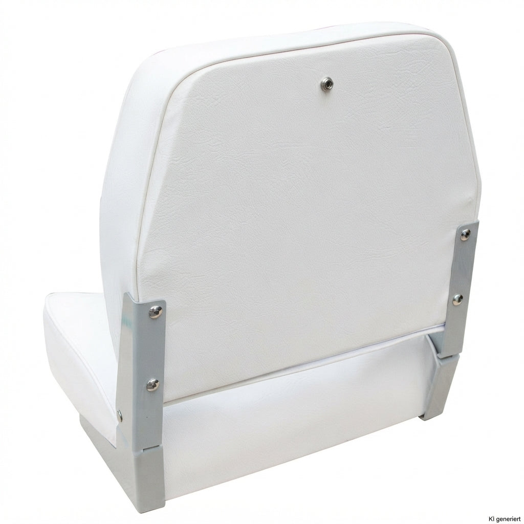 Bootssitz Klappsitz Ancona weiß gepolstert – 41 cm, klappbar, mit Aluminiumscharnieren & Kunststoffboden