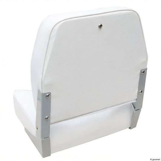 Bootssitz Klappsitz Ancona weiß gepolstert – 41 cm, klappbar, mit Aluminiumscharnieren & Kunststoffboden