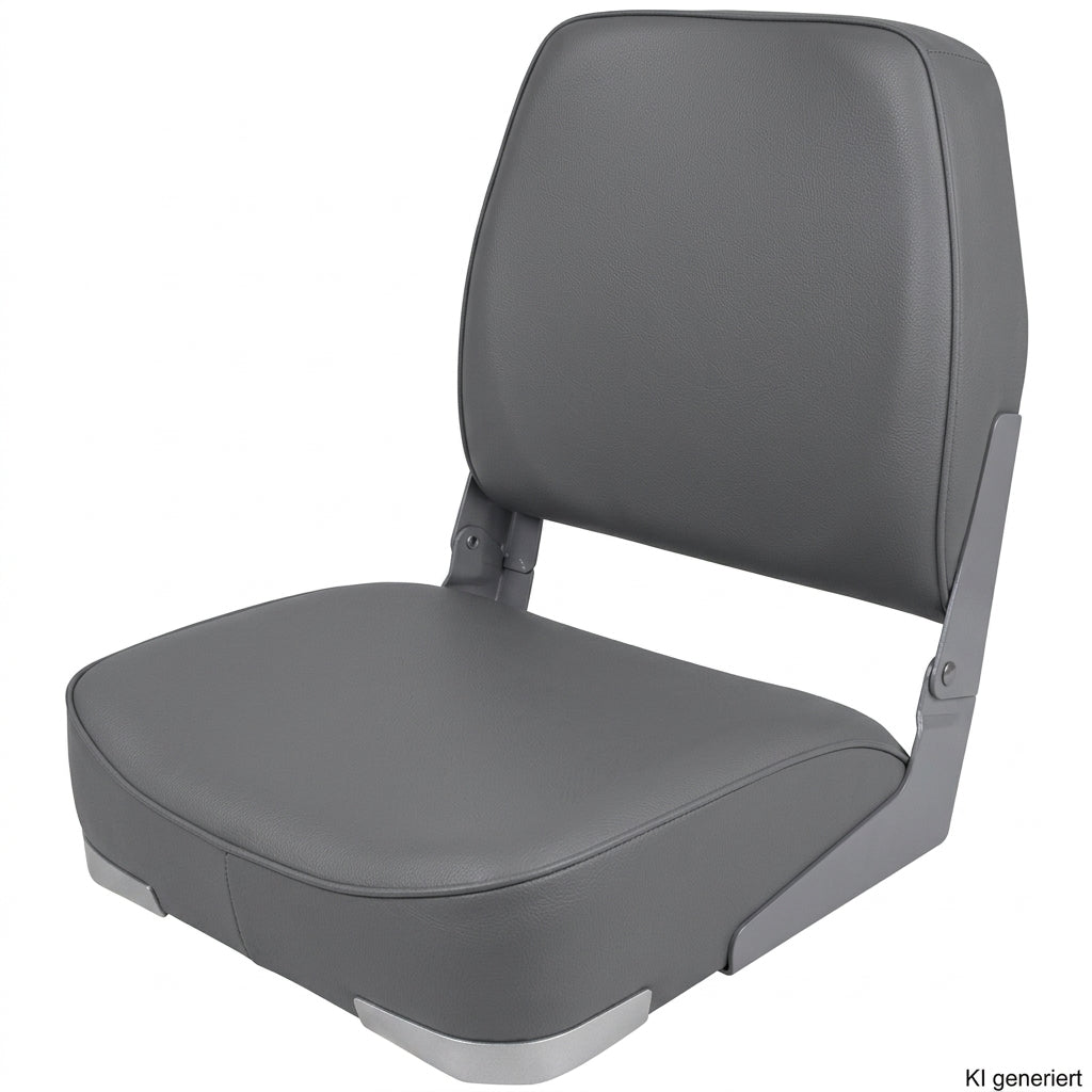Bootssitz Klappsitz Ancona anthrazit gepolstert – 41 cm, klappbar, mit Aluminiumscharnieren & Kunststoffboden