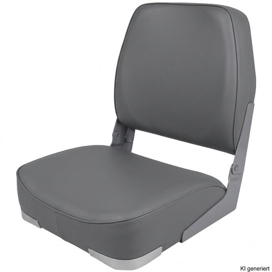Bootssitz Klappsitz Ancona anthrazit gepolstert – 41 cm, klappbar, mit Aluminiumscharnieren & Kunststoffboden