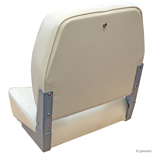 Bootssitz Klappsitz Ancona elfenbein gepolstert – 41 cm, klappbar, mit Aluminiumscharnieren & Kunststoffboden