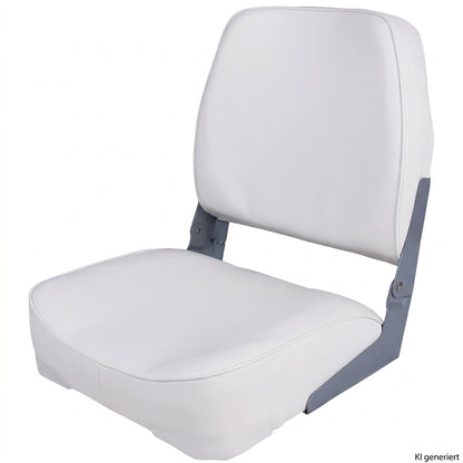 Bootssitz Klappsitz Ancona weiß gepolstert – 41 cm, klappbar, mit Aluminiumscharnieren & Kunststoffboden