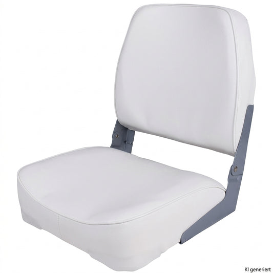Bootssitz Klappsitz Ancona weiß gepolstert – 41 cm, klappbar, mit Aluminiumscharnieren & Kunststoffboden