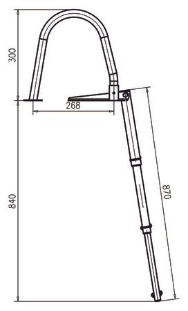 Badeleiter 3-stufig – Edelstahl A4, teleskopisch & klappbar mit Handlauf
