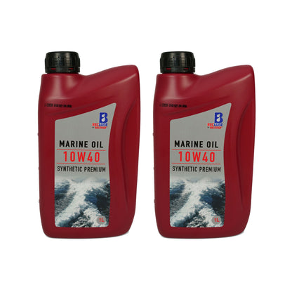 Außenborder Motorenöl Marine Öl Premium 10W40 – 2 Liter / 4-Takt Außenbordmotoren 2 x 1 Liter