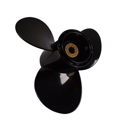 Propeller für Suzuki Außenborder 8 - 20 PS, 9 1/4" Durchmesser, 10" Steigung, mit 10 Zähnen, Aluminium schwarz lackiert