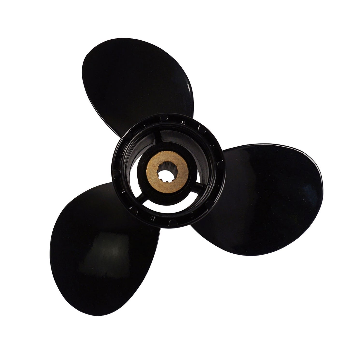 Propeller für Suzuki Außenborder 8 - 20 PS, 9 1/4" Durchmesser, 11" Steigung, mit 10 Zähnen, Aluminium schwarz lackiert