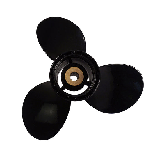 Propeller für Suzuki Außenborder 8 - 20 PS, 9 1/4" Durchmesser, 11" Steigung, mit 10 Zähnen, Aluminium schwarz lackiert