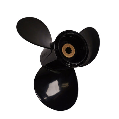 Propeller für Suzuki Außenborder 8 - 20 PS, 9 1/4" Durchmesser, 12" Steigung, mit 10 Zähnen, Aluminium schwarz lackiert