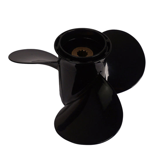 Propeller für Suzuki Außenborder 8 - 20 PS, 9 1/4" Durchmesser, 12" Steigung, mit 10 Zähnen, Aluminium schwarz lackiert
