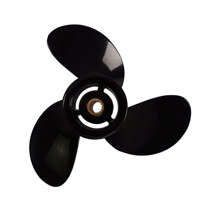 Propeller für Tohatsu Außenborder  9.9 bis 20PS, 9 1/4"Durchmesser, 10" Steigung, mit 14 Zähnen, Aluminum schwarz lackiert, (entspricht 362-64108-0)