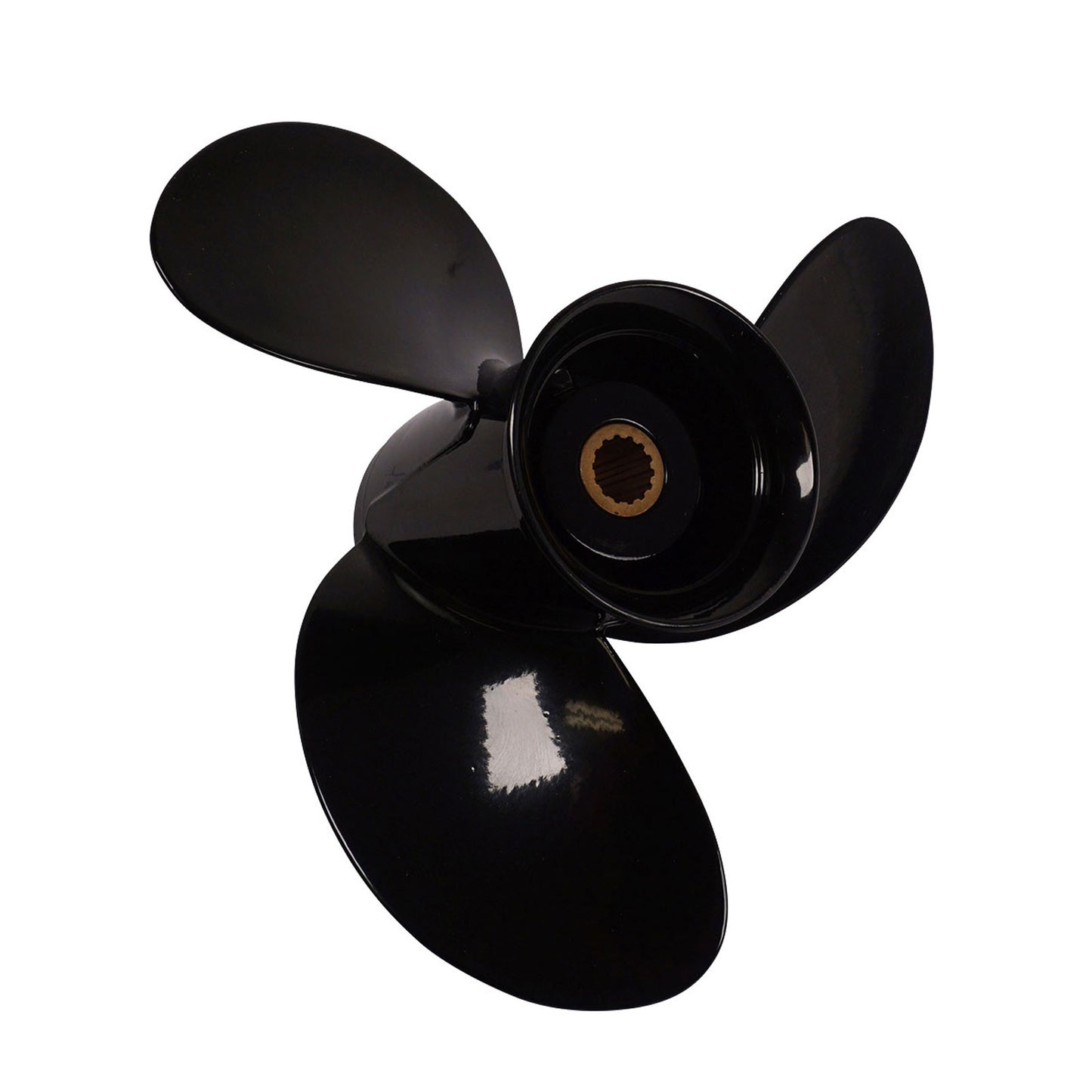 Propeller für Tohatsu Außenborder  9.9 bis 20PS, 9 1/4"Durchmesser, 10" Steigung, mit 14 Zähnen, Aluminum schwarz lackiert, (entspricht 362-64108-0)