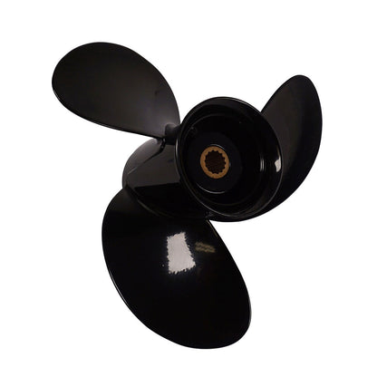 Propeller für Tohatsu Außenborder  9.9 bis 20PS, 9 1/4"Durchmesser, 10" Steigung, mit 14 Zähnen, Aluminum schwarz lackiert, (entspricht 362-64108-0)