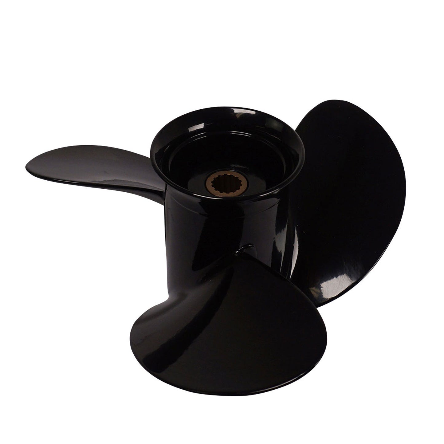 Propeller für Tohatsu Außenborder  9.9 bis 20PS, 9 1/4"Durchmesser, 10" Steigung, mit 14 Zähnen, Aluminum schwarz lackiert, (entspricht 362-64108-0)