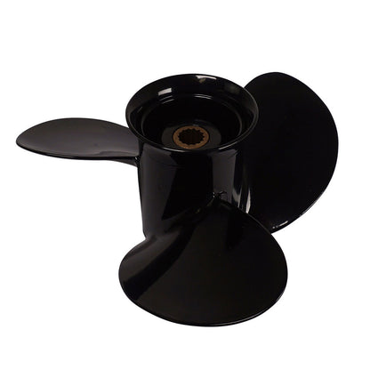 Propeller für Tohatsu Außenborder 9.9 bis 20PS, 9 1/4"Durchmesser, 9" Steigung, mit 14 Zähnen, Aluminum schwarz lackiert, (entspricht 362-64101-0)