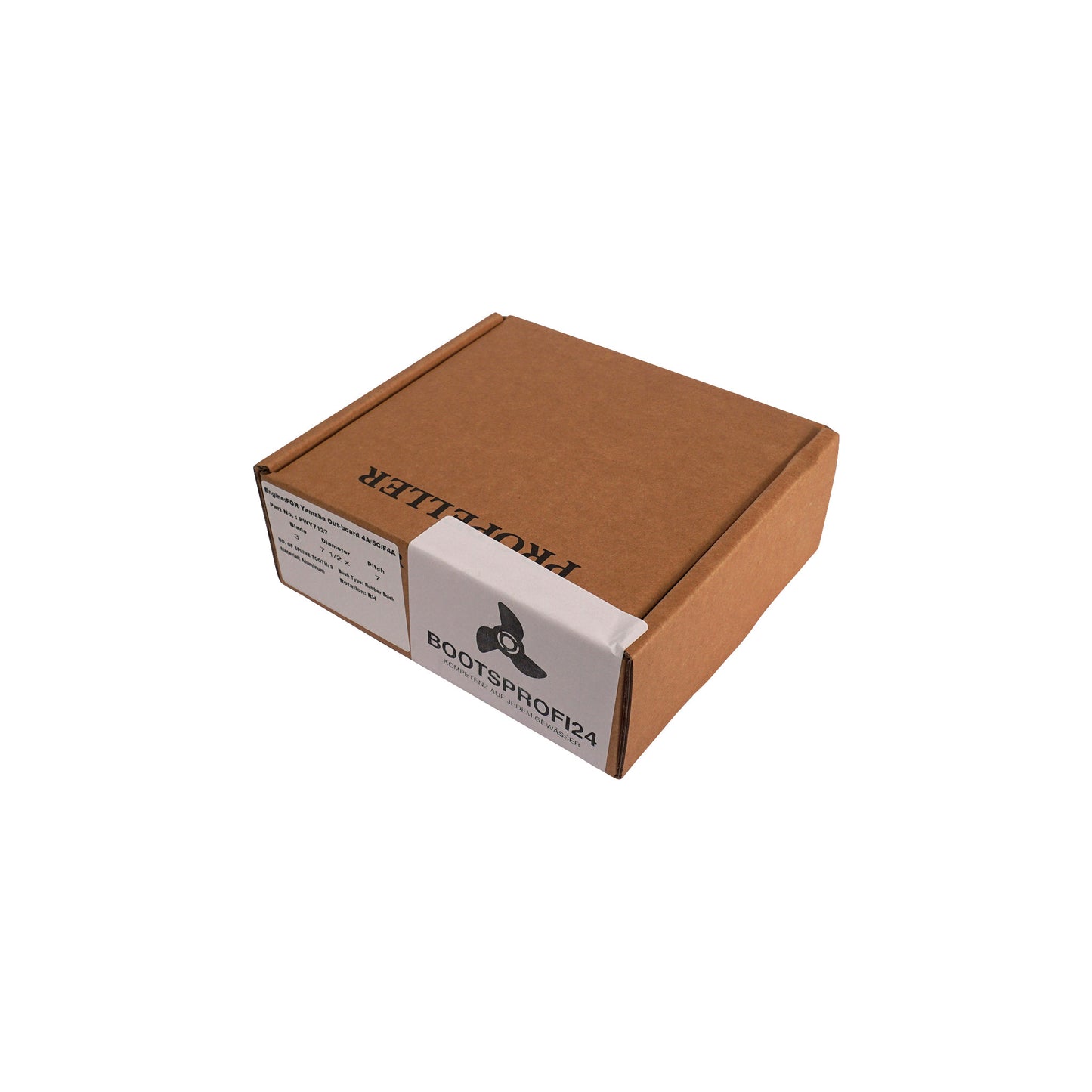 Propeller für Yamaha Außenborder 4 bis 6 PS, 7 1/2" Durchmesser, 7" Steigung, mit 9 Zähnen, Aluminium weiß lackiert (ersetzt 6L5-45943-01-EL)