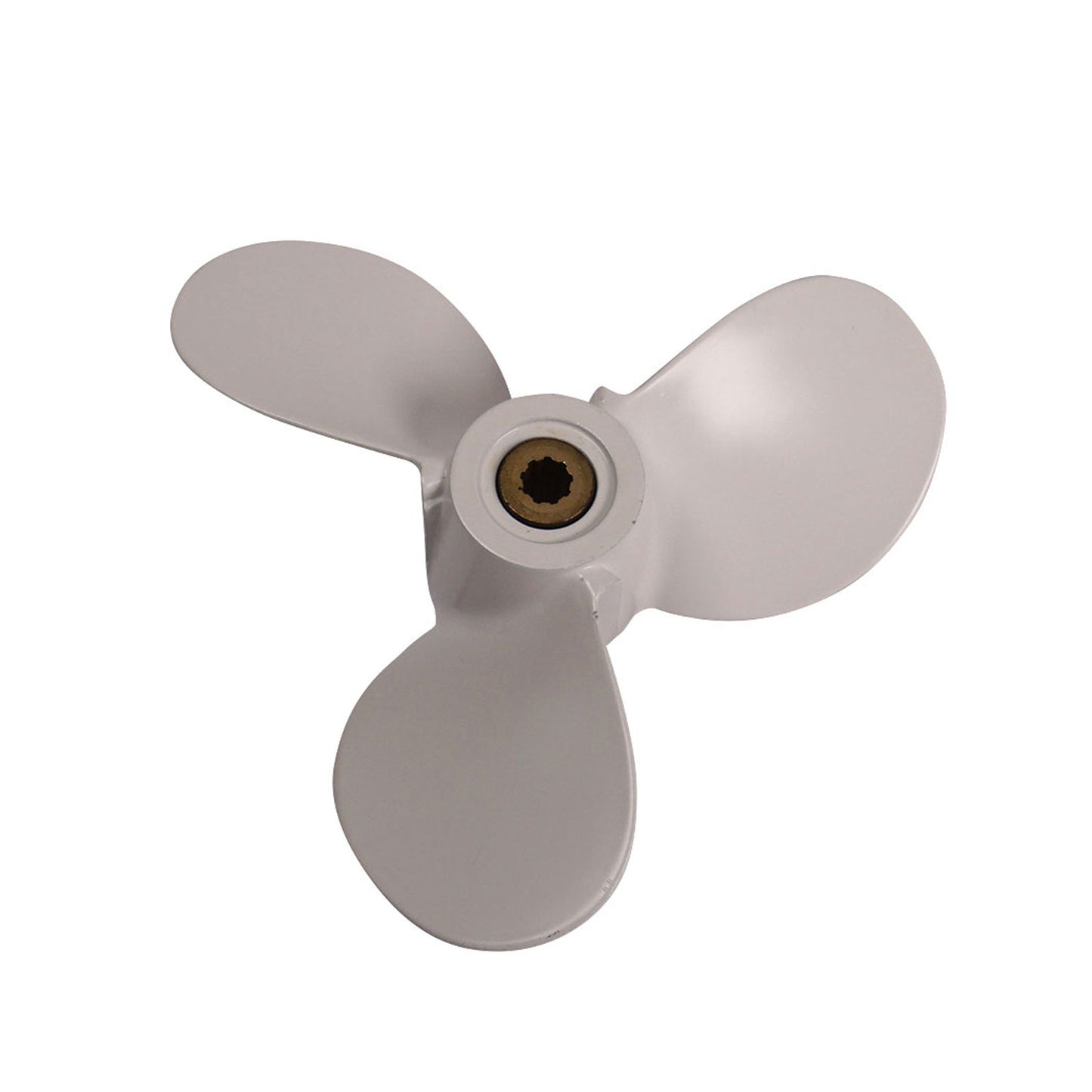Propeller für Yamaha Außenborder 4 bis 6 PS, 7 1/2" Durchmesser, 8" Steigung, mit 9 Zähnen, Aluminium weiß lackiert (ersetzt 6L5-45941-01-EL)