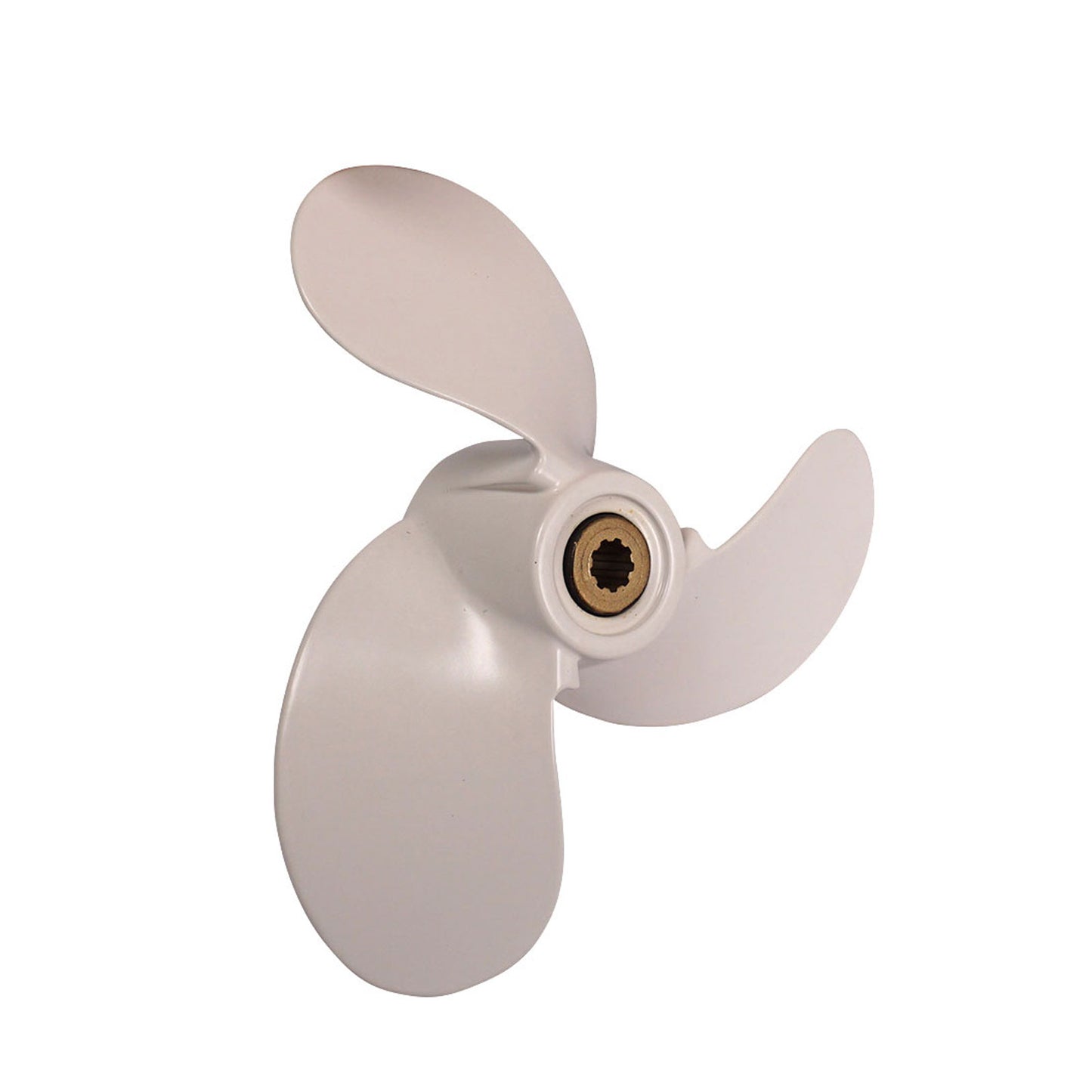 Propeller für Yamaha Außenborder 2,5 bis 6 PS, 7 1/4" Durchmesser, 6" Steigung, mit 9 Zähnen, Aluminium weiß lackiert (ersetzt 6L5-45943-01-EL)