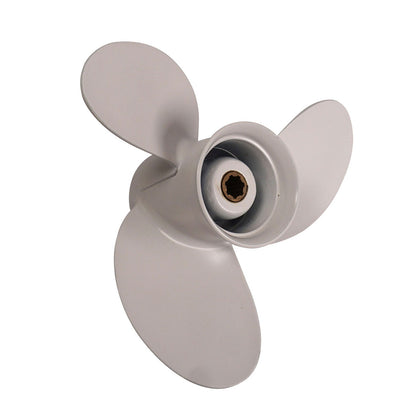 Propeller für Yamaha Außenborder 6 bis 8 PS, 8-1/2" Durchmesser, 7-1/2" Steigung, mit 7 Zähnen, Aluminium weiß lackiert (ersetzt 6G1-45943-00-EL)