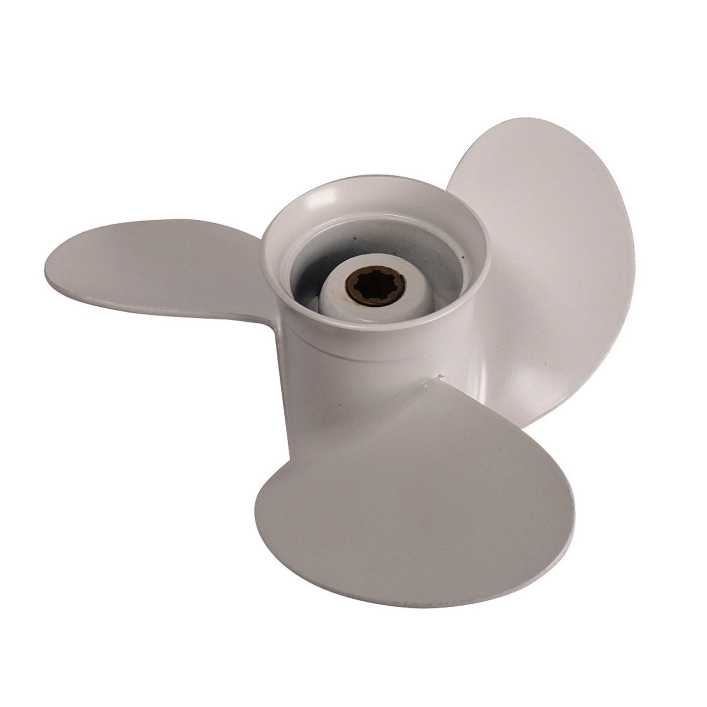 Propeller für Yamaha Außenborder 6 bis 8 PS, 8-1/2" Durchmesser, 7-1/2" Steigung, mit 7 Zähnen, Aluminium weiß lackiert (ersetzt 6G1-45943-00-EL)