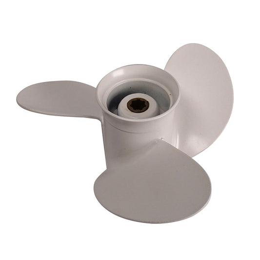 Propeller für Yamaha Außenborder 6 bis 8 PS, 8-1/2" Durchmesser, 7-1/2" Steigung, mit 7 Zähnen, Aluminium weiß lackiert (ersetzt 6G1-45943-00-EL)