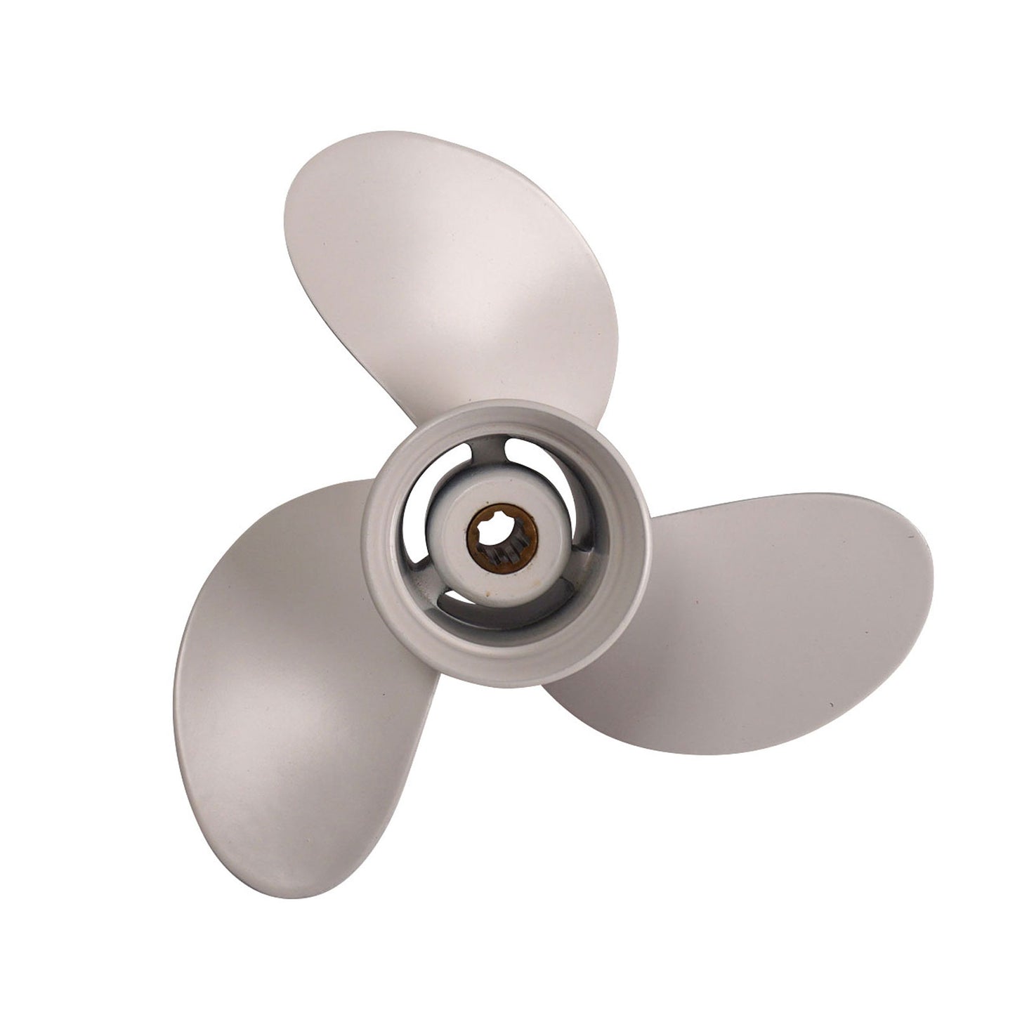 Propeller für Yamaha Außenborder 6 bis 8 PS, 8-1/2" Durchmesser, 8-1/2" Steigung, mit 7 Zähnen, Aluminium weiß lackiert (ersetzt 6G1-45941-00-EL)